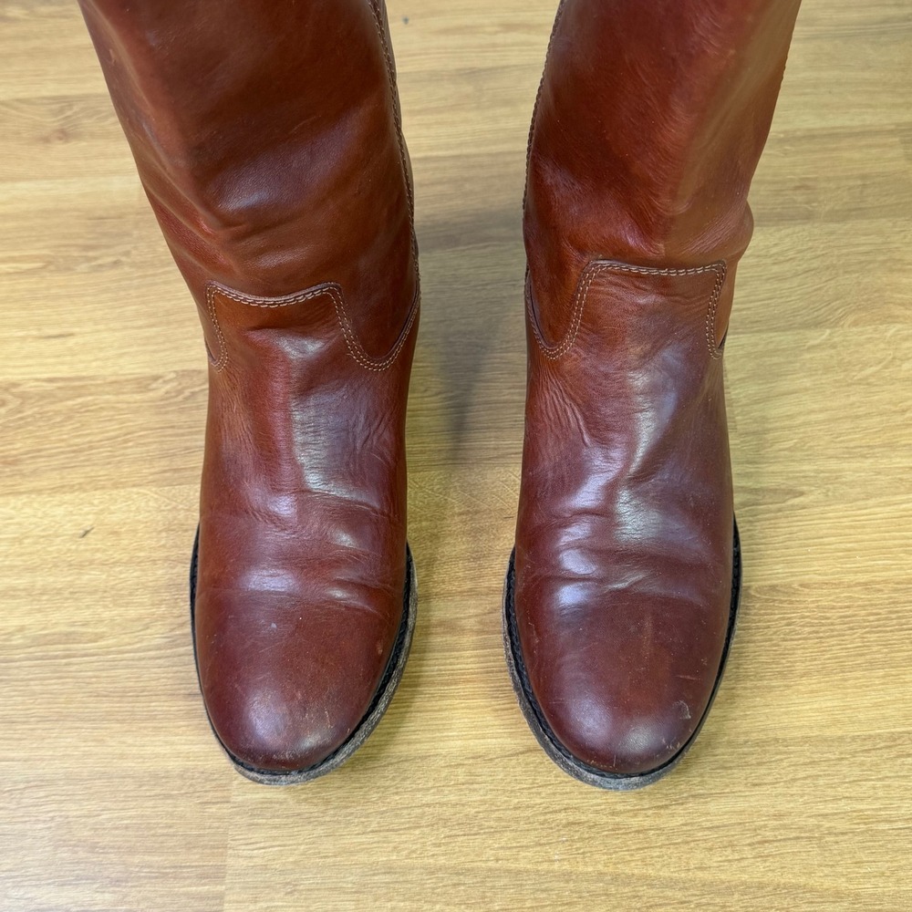FRYE Melissa Brown Leather Boots Size 7B - Picture 4 of 9